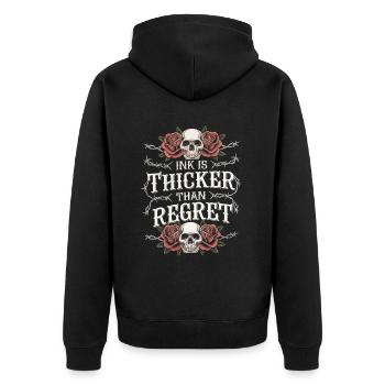 Tattoo Studio Tattoo Artist Tattoo Ideen - Unisex Premium Bio Zip Hoodie - Schwarz - Hinten - Nico (187cm)