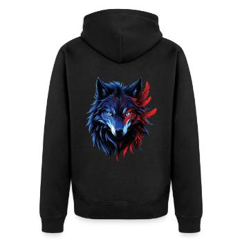 Wolf Lover Wild Animal Art Wolf Colorful Animal - Unisex Premium Organic Zip Hoodie - black - Back - Nico (187cm)