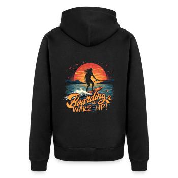 Wakeboarding Wakeboard Wakeboarder - Unisex Premium Organic Zip Hoodie - black - Back - Nico (187cm)