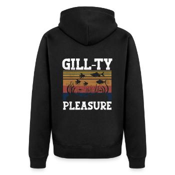 Aquarium Aquaristik Gill-ty Pleasure - Unisex Premium Organic Zip Hoodie - black - Back - Nico (187cm)