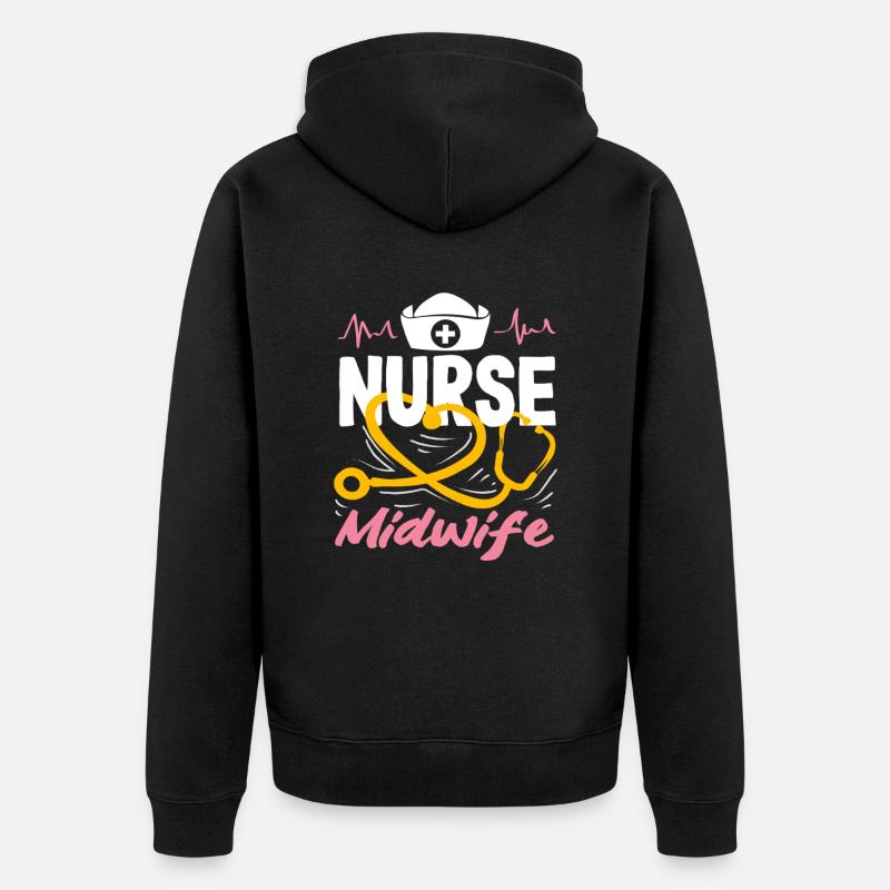 Conception d’infirmière sage-femme - Veste à capuche bio Premium Unisexe - noir
