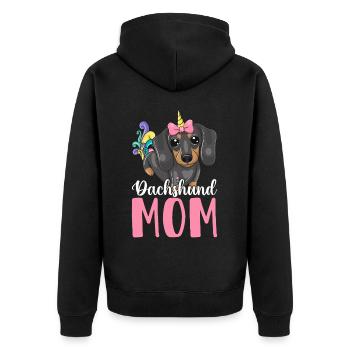 Teckel Maman Chien Maman Design graphique pour - Veste à capuche bio Premium Unisexe - noir - Dos - Nico (187cm)