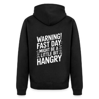 Intermittent fasting Intermittent fasting - Unisex Premium Organic Zip Hoodie - black - Back - Nico (187cm)