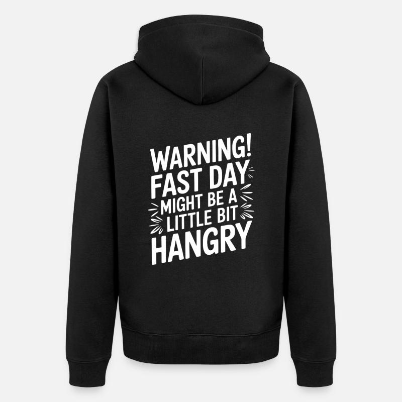Intervallfasten Intermittierendes Fasten - Unisex Premium Bio Zip Hoodie - Schwarz