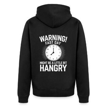 Intermittent fasting Intermittent fasting - Unisex Premium Organic Zip Hoodie - black - Back - Nico (187cm)