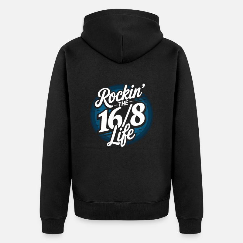 Intermittent fasting Intermittent fasting - Unisex Premium Organic Zip Hoodie - black