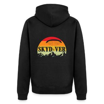 Skydive Skydiver Skydiving Parachute Gift - Unisex Premium Organic Zip Hoodie - black - Back - Nico (187cm)