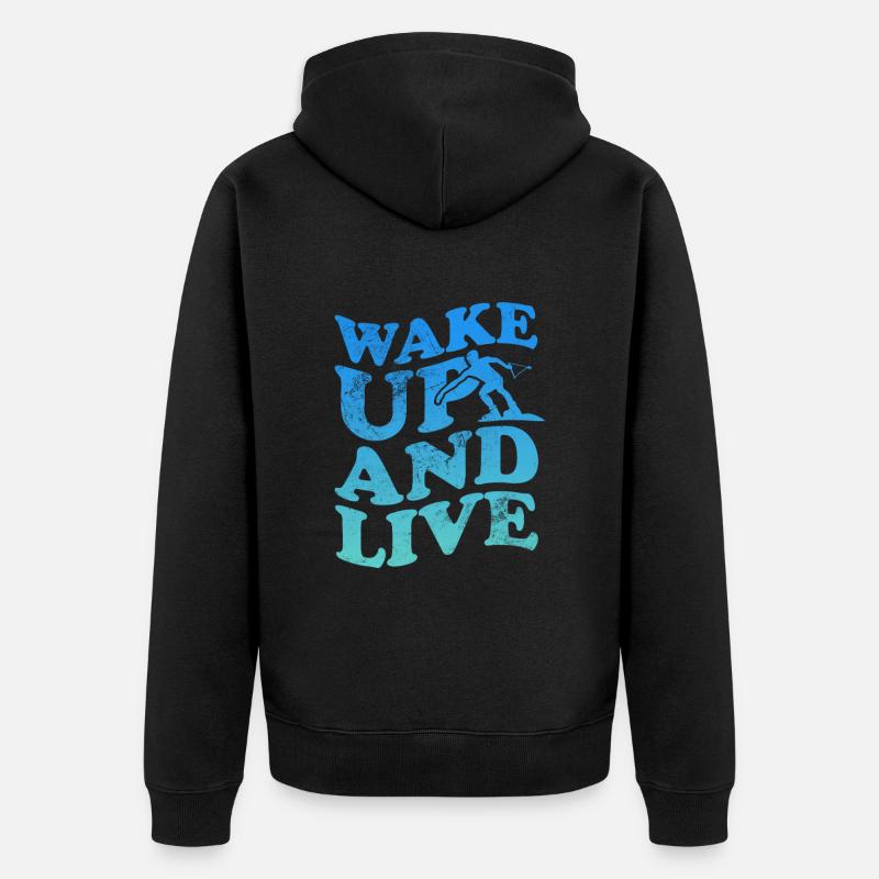 Wakeboard - Unisex Premium Bio Zip Hoodie - Schwarz