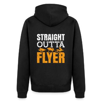 Fly Tying Fly Fishing - Unisex Premium Organic Zip Hoodie - black - Back - Nico (187cm)