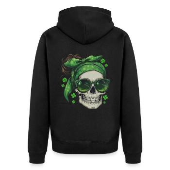 Crâne de la Saint-Patrick - Veste à capuche bio Premium Unisexe - noir - Dos - Nico (187cm)