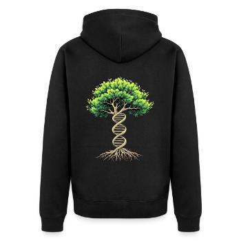 DNA Tree of Life - Unisex Premium Organic Zip Hoodie - black - Back - Nico (187cm)