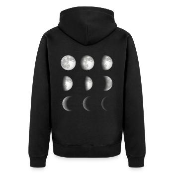 Phases de lune espace - Veste à capuche bio Premium Unisexe - noir - Dos - Nico (187cm)