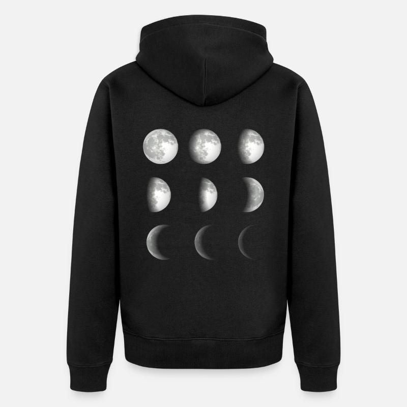 Phases de lune espace - Veste à capuche bio Premium Unisexe - noir