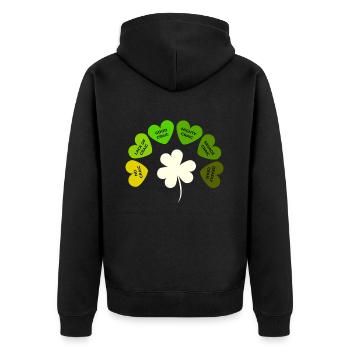 Trèfle de la Saint-Patrick - Veste à capuche bio Premium Unisexe - noir - Dos - Nico (187cm)