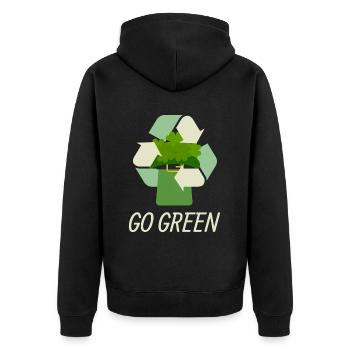 Go Green pour la Saint-Patrick - Veste à capuche bio Premium Unisexe - noir - Dos - Nico (187cm)