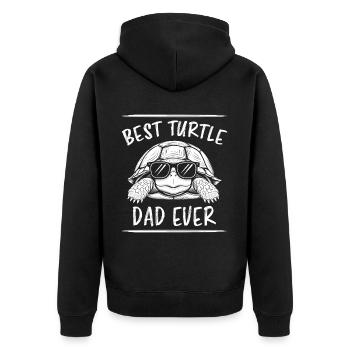Schildkröte Spruch Lustiges Schildkröten Geschenk - Unisex Premium Bio Zip Hoodie - Schwarz - Hinten - Nico (187cm)