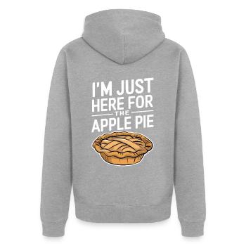 Apfelkuchen Spruch Lustiges Apple Pie Geschenk - Unisex Premium Bio Zip Hoodie - Grau meliert - Hinten - Nico (187cm)
