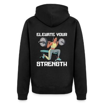 Bulgarian Squat Exercise Fitness Workout Gym - Unisex Premium Organic Zip Hoodie - black - Back - Nico (187cm)