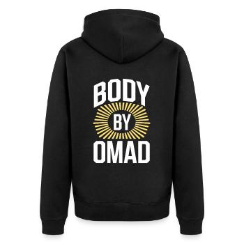 Intervallfasten Intermittierendes Fasten - Unisex Premium Bio Zip Hoodie - Schwarz - Hinten - Nico (187cm)