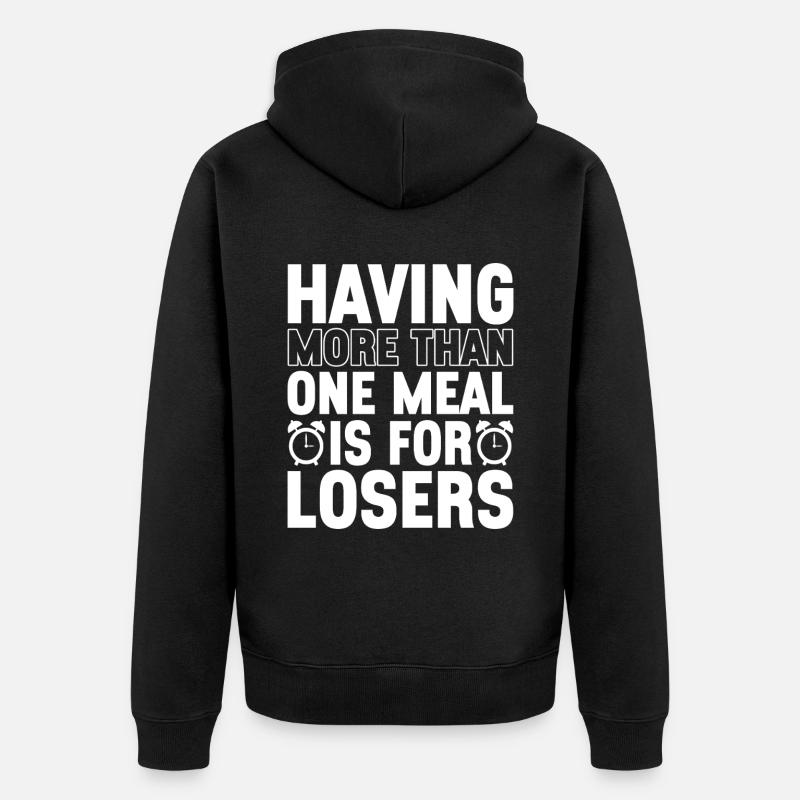 Intervallfasten Intermittierendes Fasten - Unisex Premium Bio Zip Hoodie - Schwarz