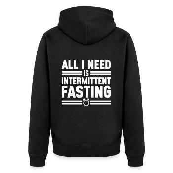 Intermittent fasting Intermittent fasting - Unisex Premium Organic Zip Hoodie - black - Back - Nico (187cm)