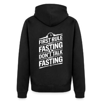 Intermittent fasting Intermittent fasting - Unisex Premium Organic Zip Hoodie - black - Back - Nico (187cm)