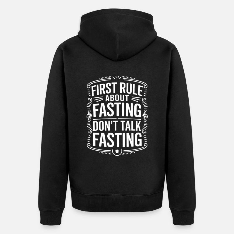 Intervallfasten Intermittierendes Fasten - Unisex Premium Bio Zip Hoodie - Schwarz