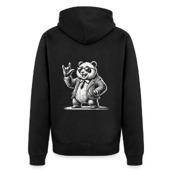 Musique rock rétro panda avec lunettes de soleil - Veste à capuche bio Premium Unisexe - noir - Dos - Nico (187cm)