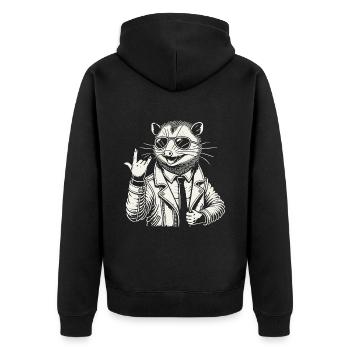 Festival de musique rock heavy metal Opossum - Veste à capuche bio Premium Unisexe - noir - Dos - Nico (187cm)