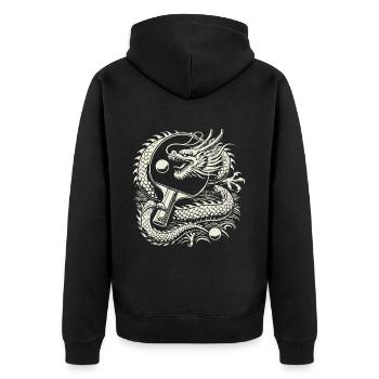 Œuvre d’art de tennis de table dragon avec raquette - Veste à capuche bio Premium Unisexe - noir - Dos - Nico (187cm)