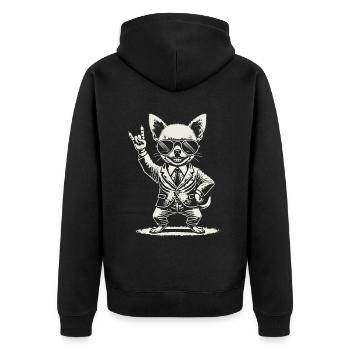 Musique rock Funny Heavy Metal Chihuahua Concert - Veste à capuche bio Premium Unisexe - noir - Dos - Nico (187cm)