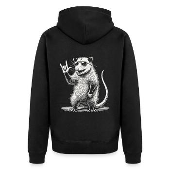 Opossum Rock Music Festival Rétro Heavy Metal - Veste à capuche bio Premium Unisexe - noir - Dos - Nico (187cm)