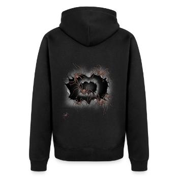 Halloween Spinnen Tiere Spinne Phobie Panik - Unisex Premium Bio Zip Hoodie - Schwarz - Hinten - Nico (187cm)