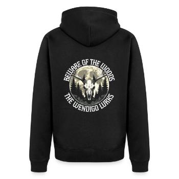Cryptide Méfiez-vous des bois Le Wendigo se cache - Veste à capuche bio Premium Unisexe - noir - Dos - Nico (187cm)