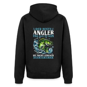 Pêcheur Canne à pêche Drôle Pêcheur Hobby Pêcheur - Veste à capuche bio Premium Unisexe - noir - Dos - Nico (187cm)