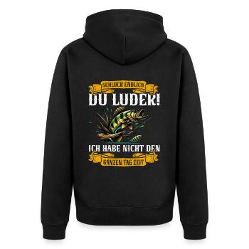 Pêcheur Canne à pêche Drôle Pêcheur Hobby Pêcheur - Veste à capuche bio Premium Unisexe - noir - Dos - Nico (187cm)