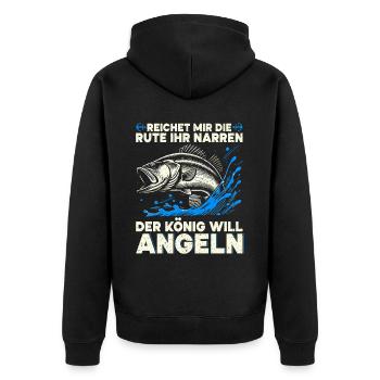 Pêcheur Canne à pêche Drôle Pêcheur Hobby Pêcheur - Veste à capuche bio Premium Unisexe - noir - Dos - Nico (187cm)
