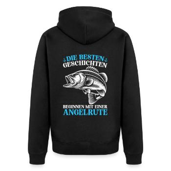 Pêcheur Canne à pêche Drôle Pêcheur Hobby Pêcheur - Veste à capuche bio Premium Unisexe - noir - Dos - Nico (187cm)