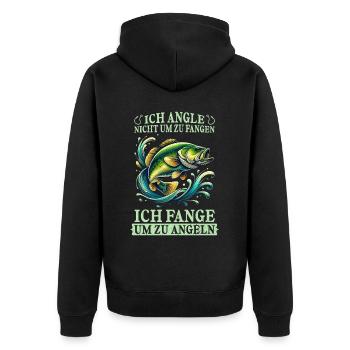 Pêcheur Canne à pêche Drôle Pêcheur Hobby Pêcheur - Veste à capuche bio Premium Unisexe - noir - Dos - Nico (187cm)