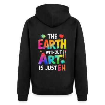 La terre sans art n’est que eh - Veste à capuche bio Premium Unisexe - noir - Dos - Nico (187cm)