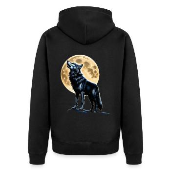 Wolf Lover Wild Animal Art Wolf Colorful Animal - Unisex Premium Organic Zip Hoodie - black - Back - Nico (187cm)