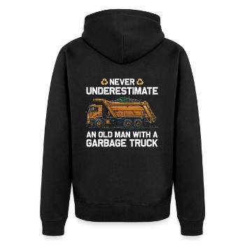 Garbage truck driver for sanitation workers - Unisex Premium Organic Zip Hoodie - black - Back - Nico (187cm)