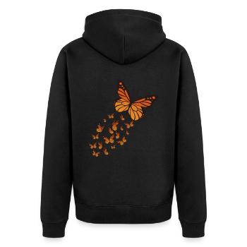 Monarch Mom Savior of tiny Miracles Monarch - Unisex Premium Bio Zip Hoodie - Schwarz - Hinten - Nico (187cm)