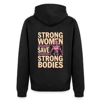 Certified Athletic Trainer Girl Athlete Workout - Unisex Premium Organic Zip Hoodie - black - Back - Nico (187cm)