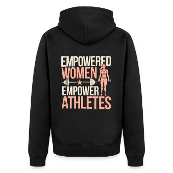 Entraîneur sportif certifié Fille Athlète Entraînement - Veste à capuche bio Premium Unisexe - noir - Dos - Nico (187cm)