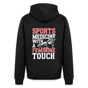 Entraîneur sportif certifié Fille Athlète Entraînement - Veste à capuche bio Premium Unisexe - noir - Dos - Nico (187cm)