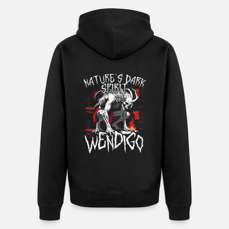 Wendigo Kryptide Cryptid - Unisex Premium Organic Zip Hoodie - black
