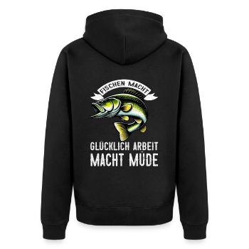 Pêcheur Canne à pêche Drôle Pêcheur Hobby Pêcheur - Veste à capuche bio Premium Unisexe - noir - Dos - Nico (187cm)