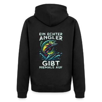 Pêcheur Canne à pêche Drôle Pêcheur Hobby Pêcheur - Veste à capuche bio Premium Unisexe - noir - Dos - Nico (187cm)