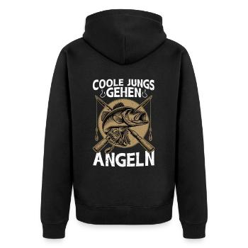 Pêcheur Canne à pêche Drôle Pêcheur Hobby Pêcheur - Veste à capuche bio Premium Unisexe - noir - Dos - Nico (187cm)